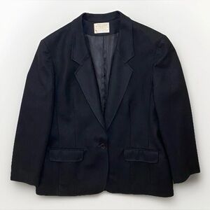PENDLETON VTG 100% Virgin Wool‎ Blazer- Black, Women’s Sz 12, USA, 1980s Era